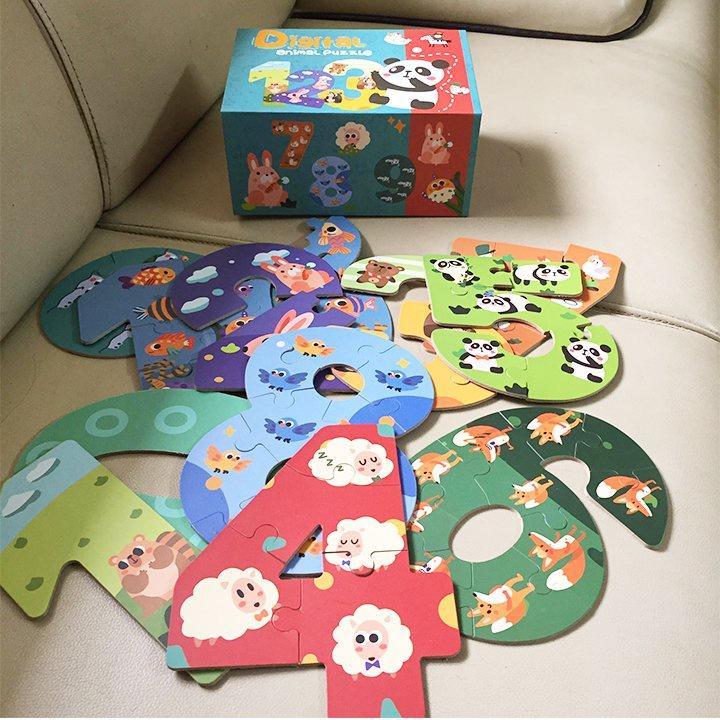 Bộ Đồ Chơi Xếp Hình Số Đếm Tiếng Anh Chất Liệu Gỗ Hình Ảnh Chân Thật Trên Mỗi Chữ Số - Đồ Chơi Giáo Dục, Xếp Hình Thông