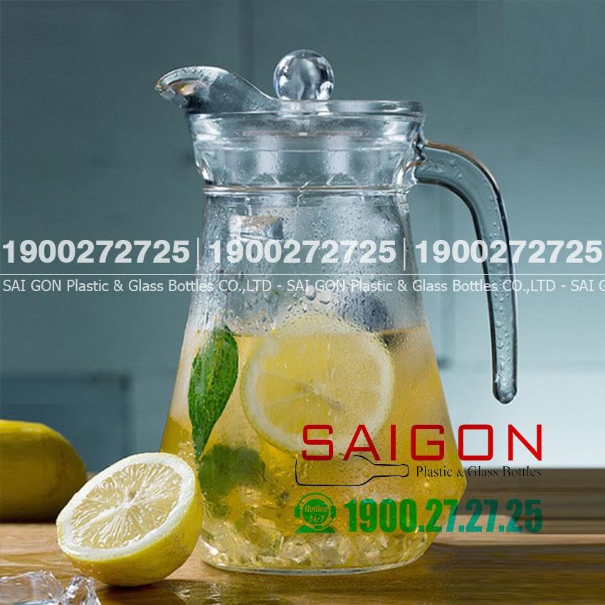 Bình Nước Thủy Tinh Delisoga Pitcher Waist 1100ml , 1300ml  | Tùy Chọn Kiểu Dáng và Dung Tích