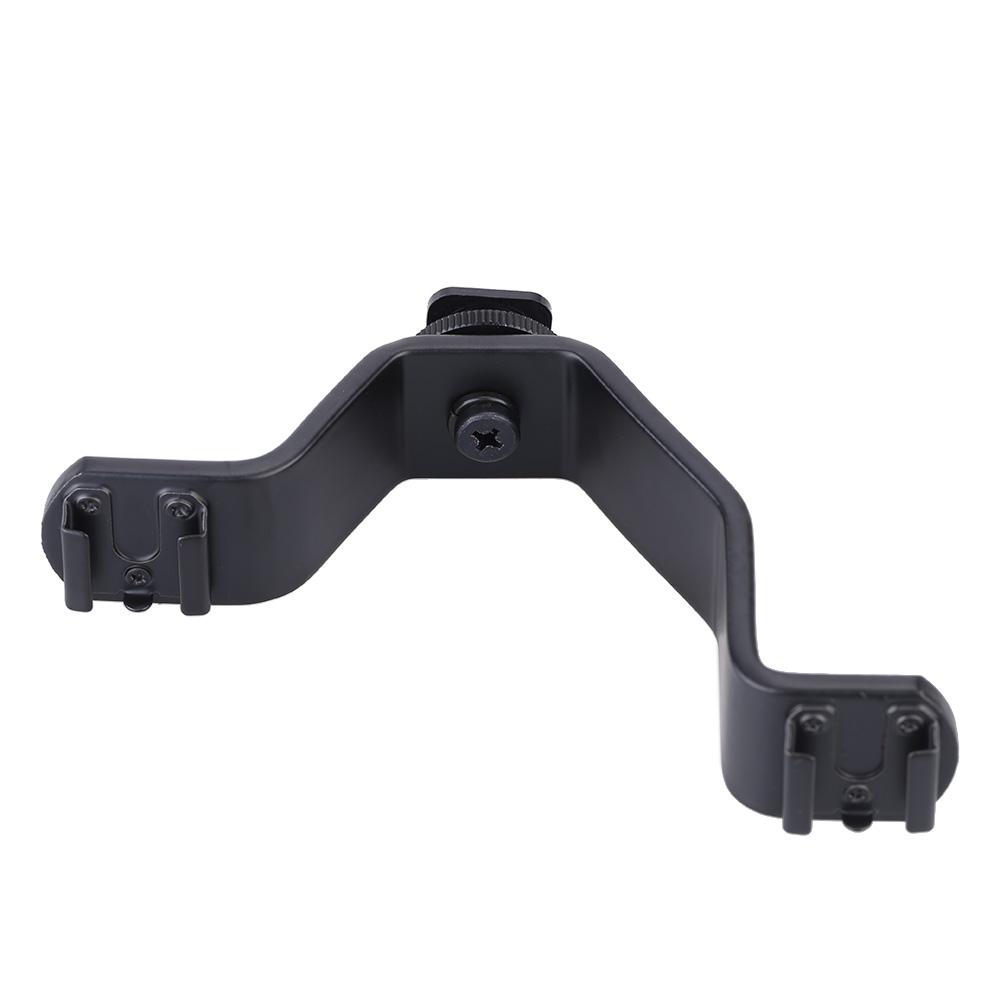 Dual Hot Shoe V Mount Bracket for Video Lights Microphones or Monitors on Cameras and Camcorders