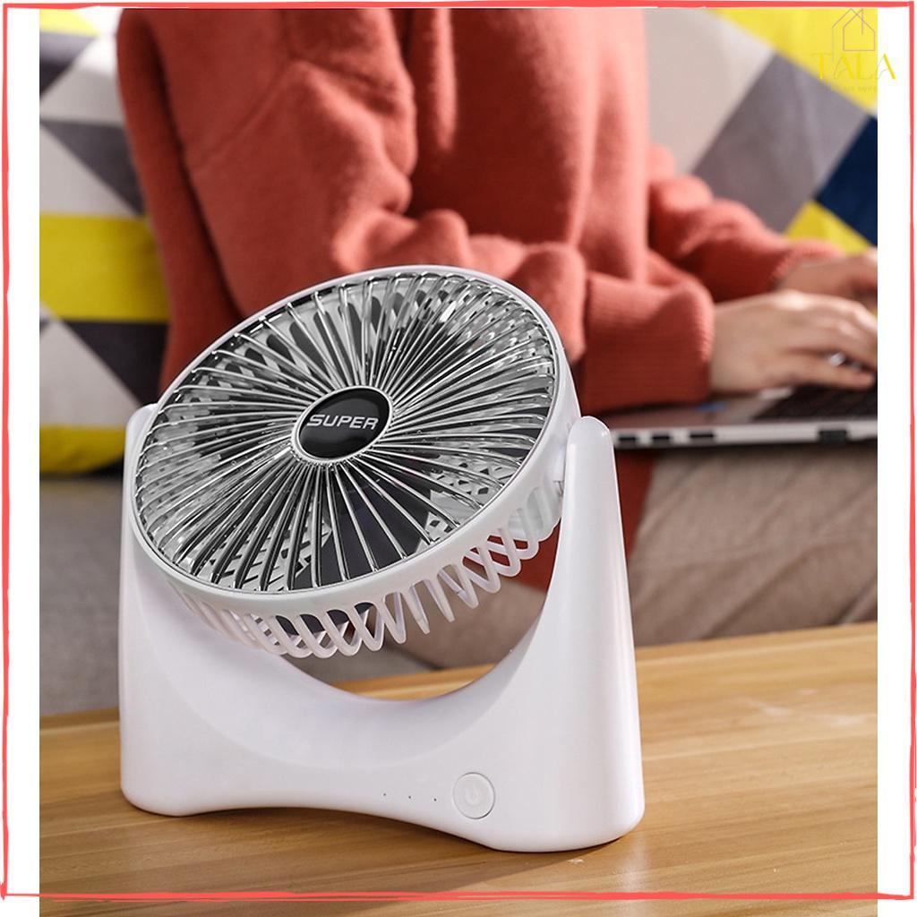 Quạt Để Bàn Tích Điện Super Fan Mini  - Công Suất Lớn, 3 Cấp Độ Gió Làm Mát Hiệu Quả - Có Thể Điều Chỉnh Hướng Gió