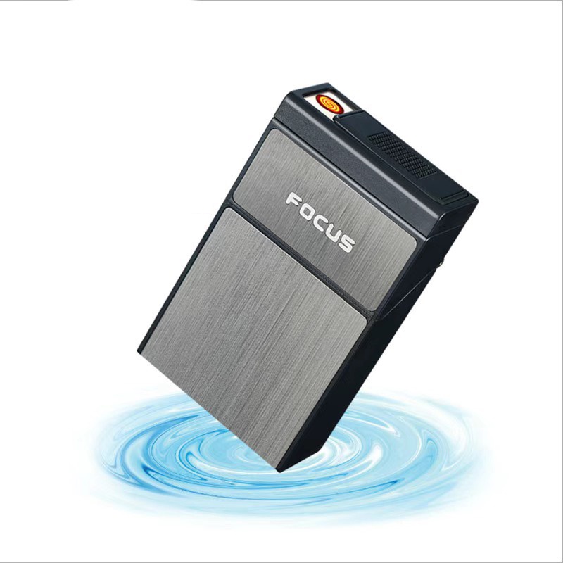 Hộp đựng thuoc lá 20 điếu to kiêm bật lửa hộp quẹt điện hồng ngoại 2in1 sạc USB tiện lợi không ngại mưa gió loại tốt