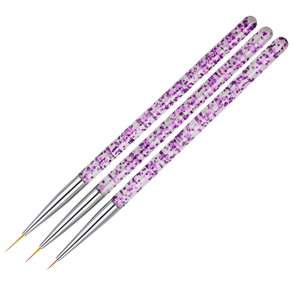 3 x Nail Art Liner Brush UV