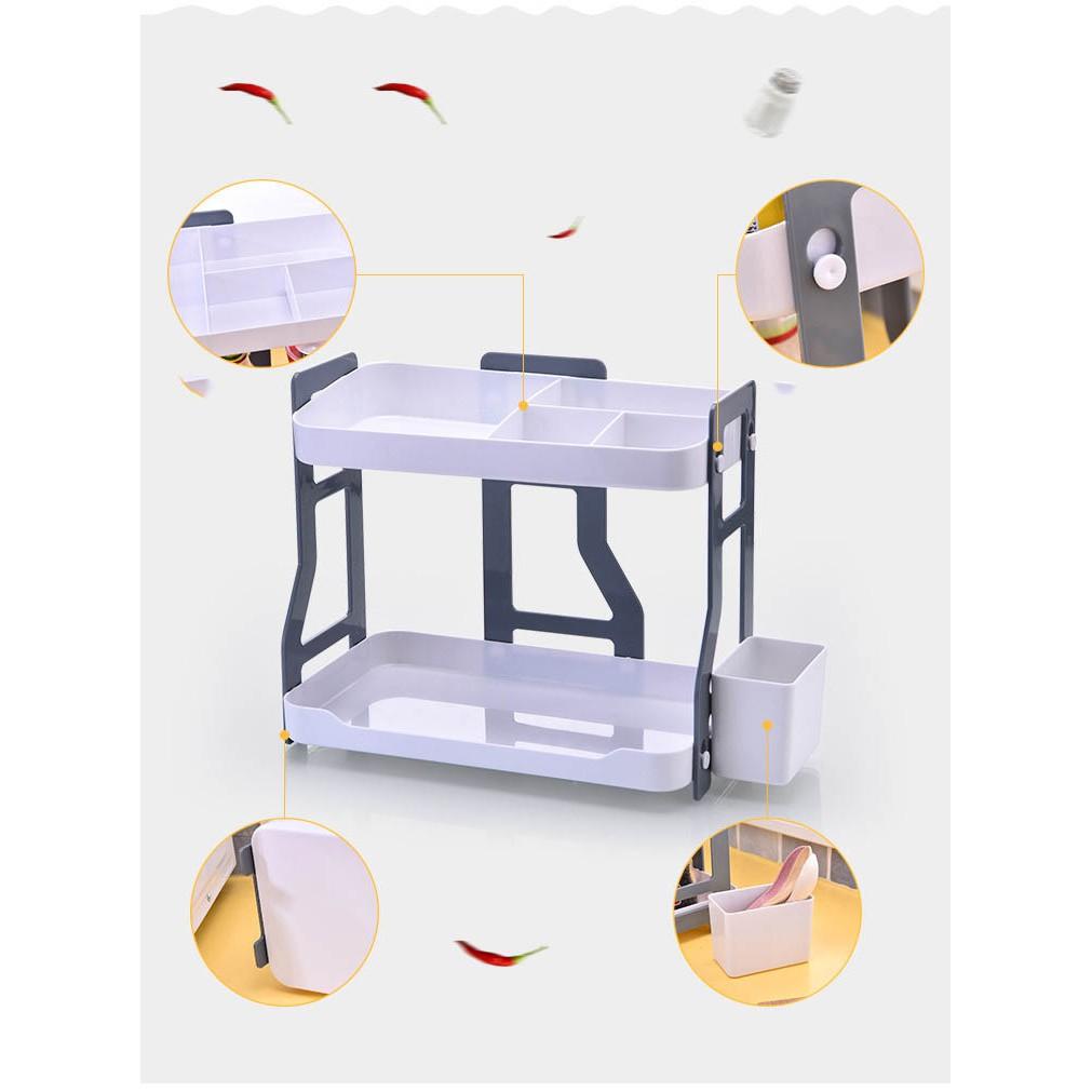 GIÁ ĐỂ ĐỒ GIA VỊ 2 TẦNG THIẾT KẾ SANG TRỌNG