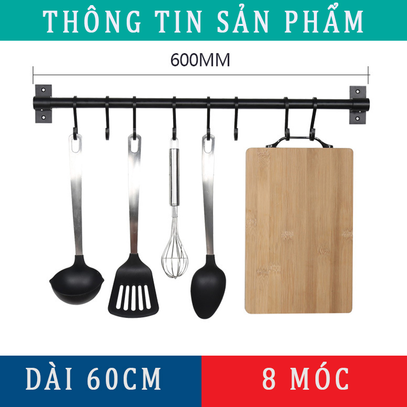 Giá Treo Muỗng, Giá Treo Đa Năng Dụng Cụ Nhà Bếp Dán Tường Tiện Lợi