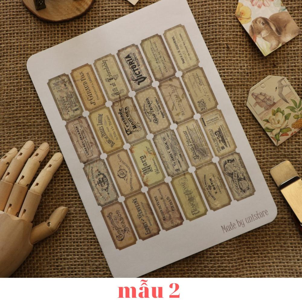 Sticker tự cắt Neutral journal tickets - sticker sheet dán, trang trí sổ nhật kí, sổ tay | Bullet journal - kc004