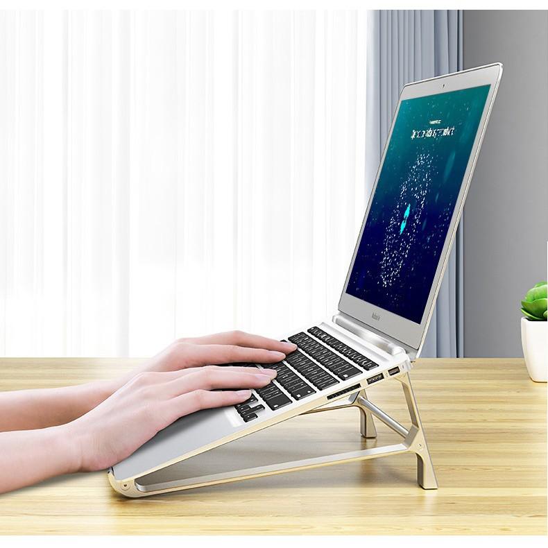 Giá đỡ nhôm p5 kê laptop 2 in 1 kê tản nhiệt kiêm đế dựng cho macbook ipad surface chính hãng