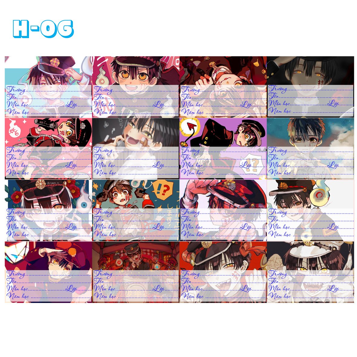 Nhãn vở set 32 nhãn Jinbaku shounen hanako-kun