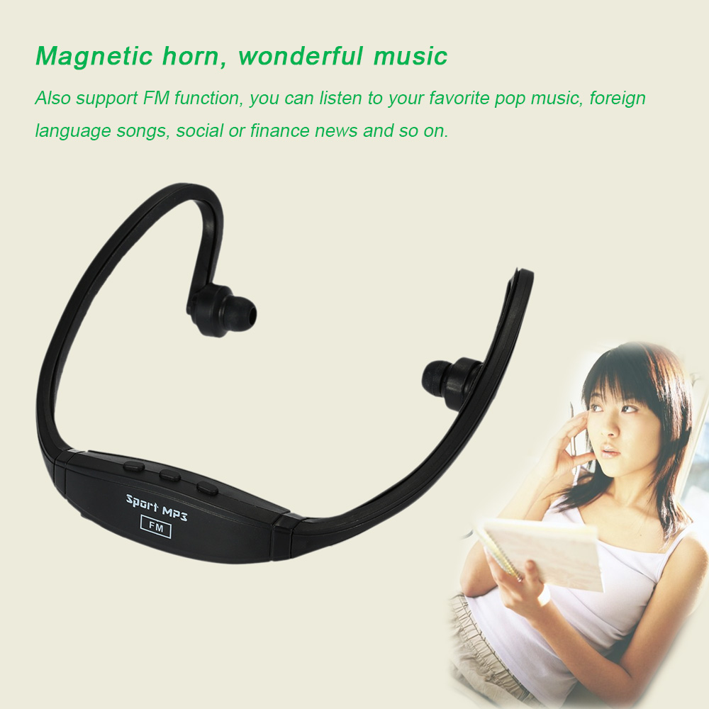 Máy Nghe Nhạc MP3 Kỹ Thuật Số Nhỏ Gọn Với Chức Năng FM Tai Nghe Cắm Thẻ Không Dây,Màu Đen