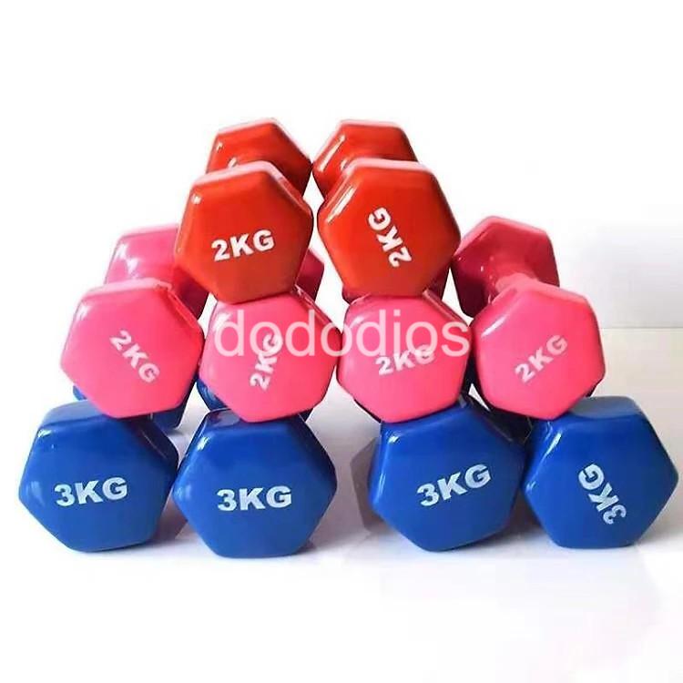 Tạ tay dododios - Tạ tập gym yoga thể dục tại nhà 1kg 2kg 3kg 4kg 5kg lõi gang bọc cao su cao cấp chống xước vỡ sàn nhà