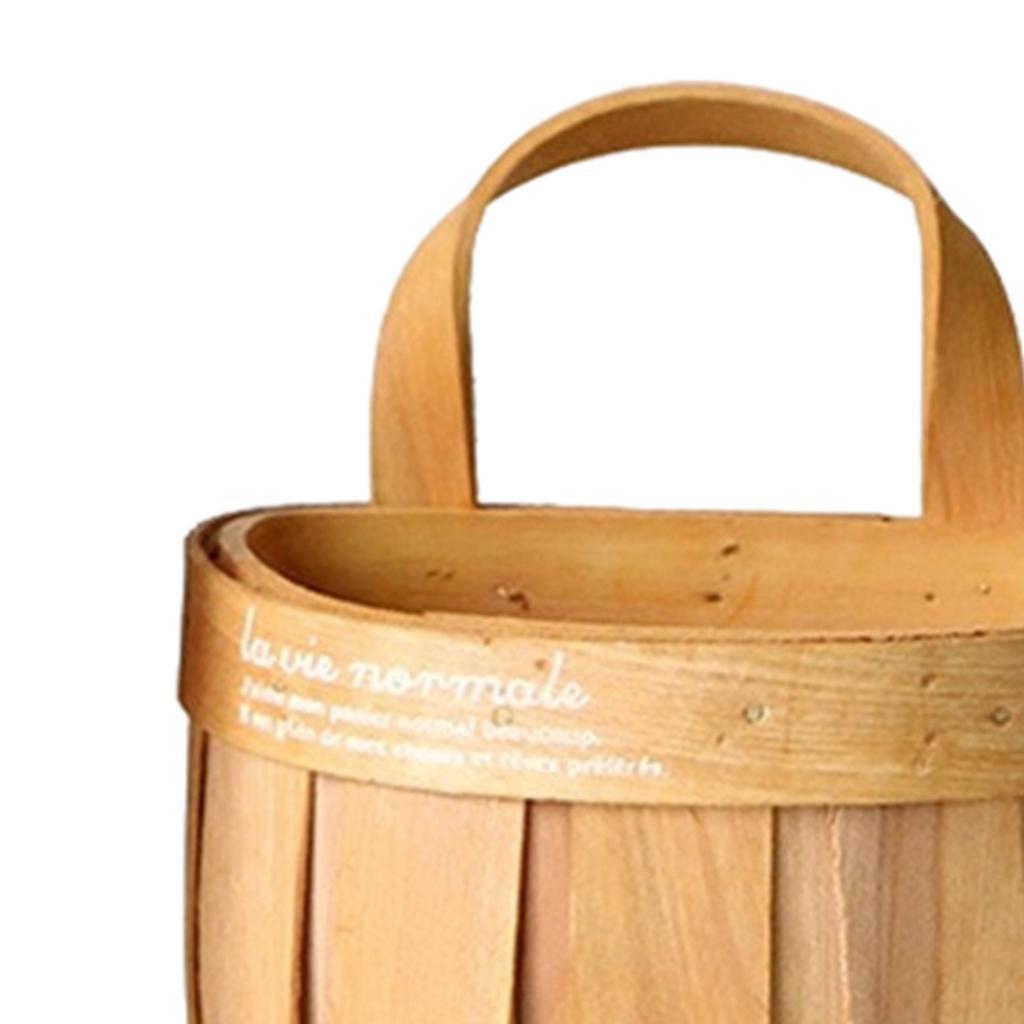 Woven Storage Basket Hanging Laundry Basket Flower Container Storage Bin