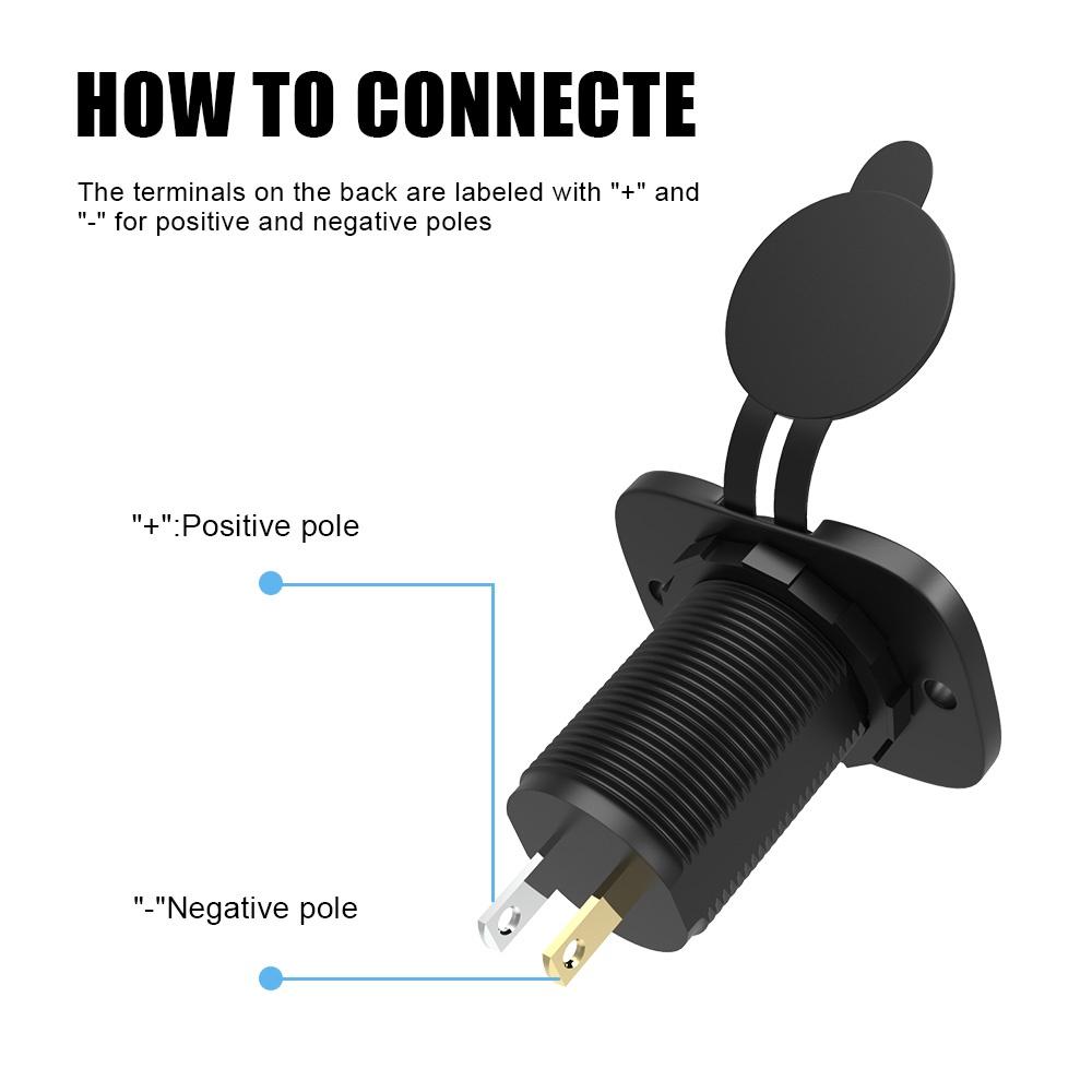 Ổ cắm điện hai cổng USB 12-24V 3.1A thông dụng cho xe hơi xe máy