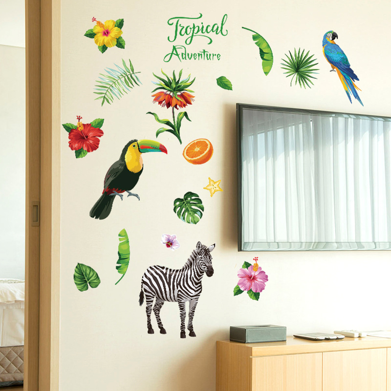 Decal dán tường Tropical Adventure Ngựa Vằn SK7169