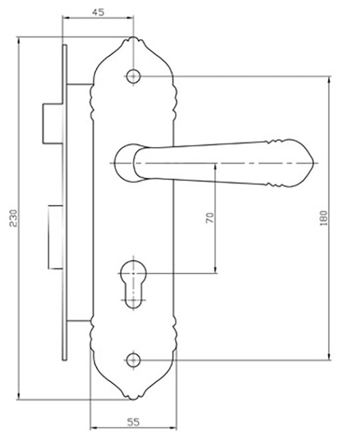 Ổ khoá cửa tay gạt Việt Tiệp 04351 làm từ hợp kim màu nâu giả cổ dành cho cửa thông phòng