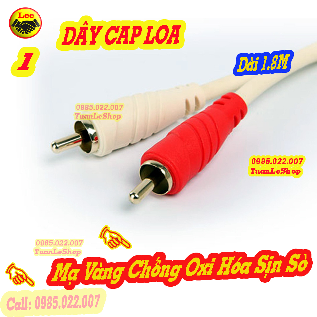 DÂY CÁP LOA – DÂY CHUYỂN ĐỔI 2 SANG 2 AV – GIẮC LOA - GIÁ 01 DÂY