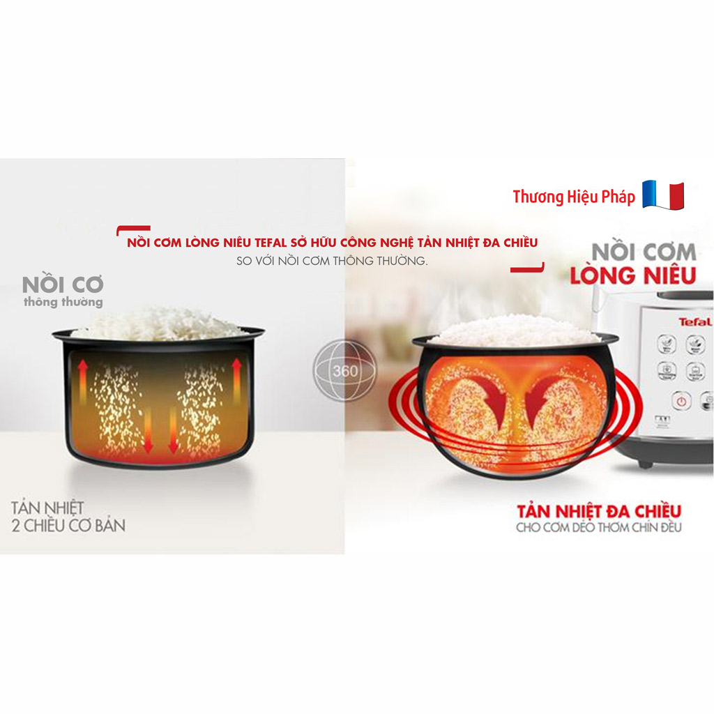 Nồi cơm điện tử Tefal 1.8L - Thương hiệu Pháp - RK732168- Hàng chính hãng