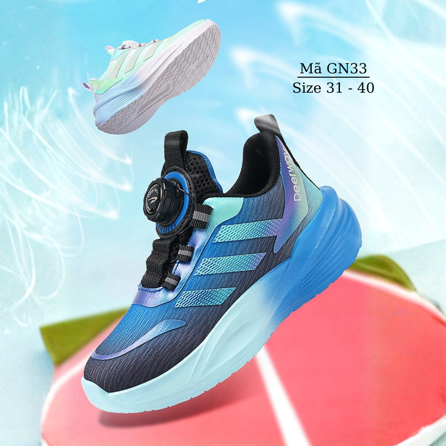 Giày thể thao trẻ em học sinh siêu nhẹ cao cấp DEERWAY 6 - 15 Tuổi đi học, chạy bộ, chơi bóng rổ, pickleball khỏe khoắn năng động GN33