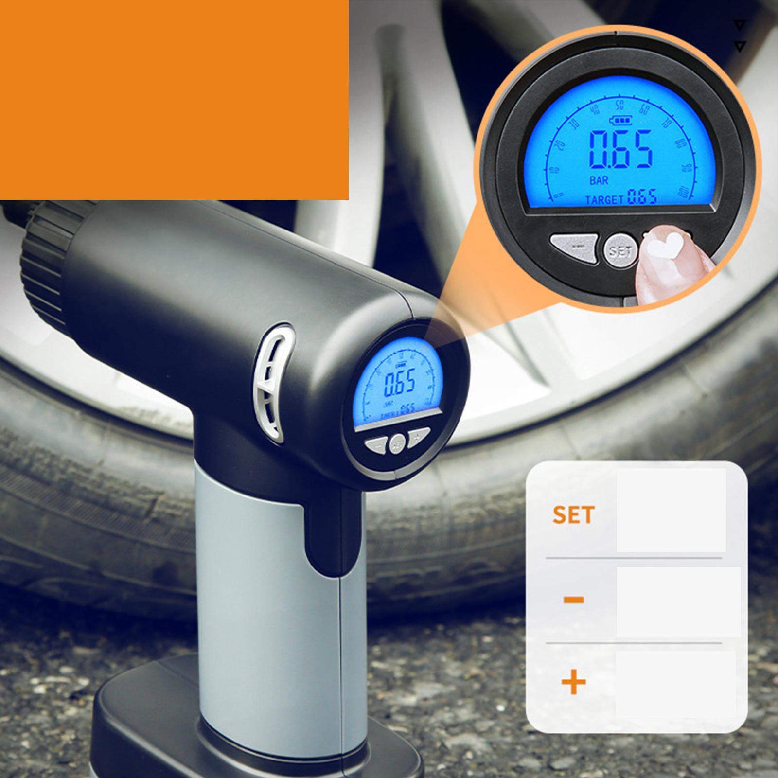 Electric Air Compressor with Digital ,Rechargeable 150PSI ,2000Mahx3 Wireless Portable Air Pump Fit for Bicycle Motorcycle Ball Car Tires