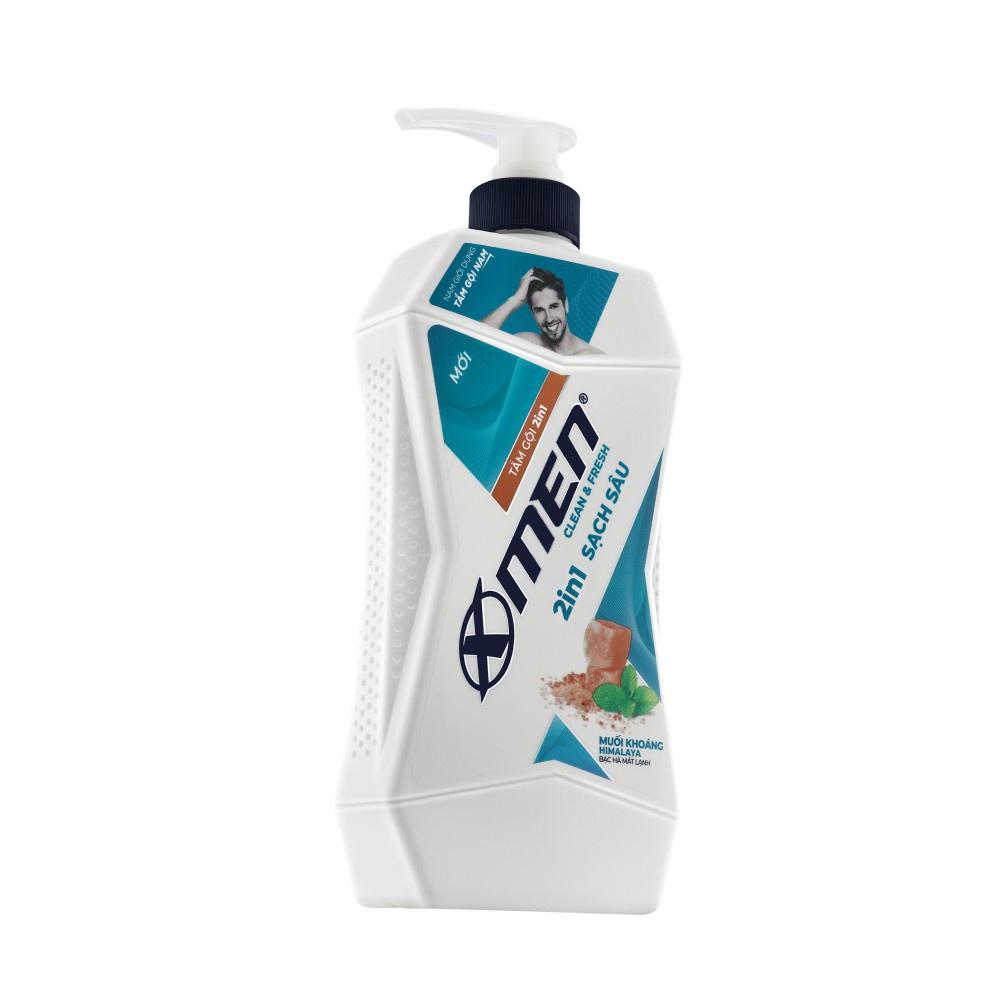 Combo 2 Tắm Gội X-Men Clean &amp; Fresh 2in1 Sạch Sâu 630g/chai