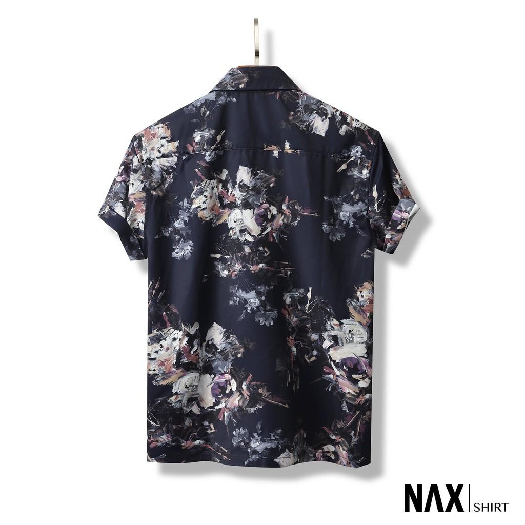 [NAX31] Áo sơ mi họa tiết cho nam tay ngắn, form Relaxed fit, lụa Ý không nhăn - Design by NAX