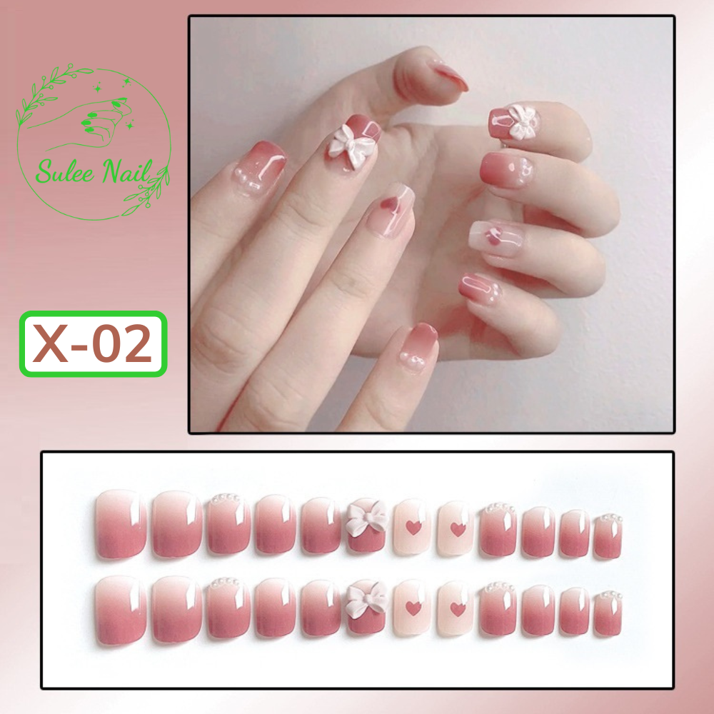 Bộ nail giả, nail box, đính đá kèm dũa móng tay sang choảnh Sulee nail kiểu vuông