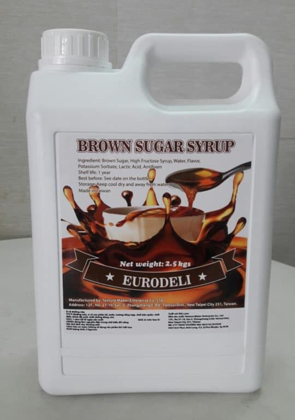 Siro đường nâu Eurodeli 2,5 kg/can – Brown Sugar Syrup