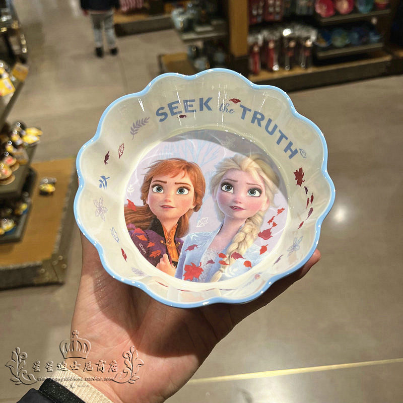 Chén ăn dặm tô nhựa melamine Disney kiểu gợn sóng hình 2 công chúa Elsa Anna Frozen cho trẻ em bé gái - CHENELSA02