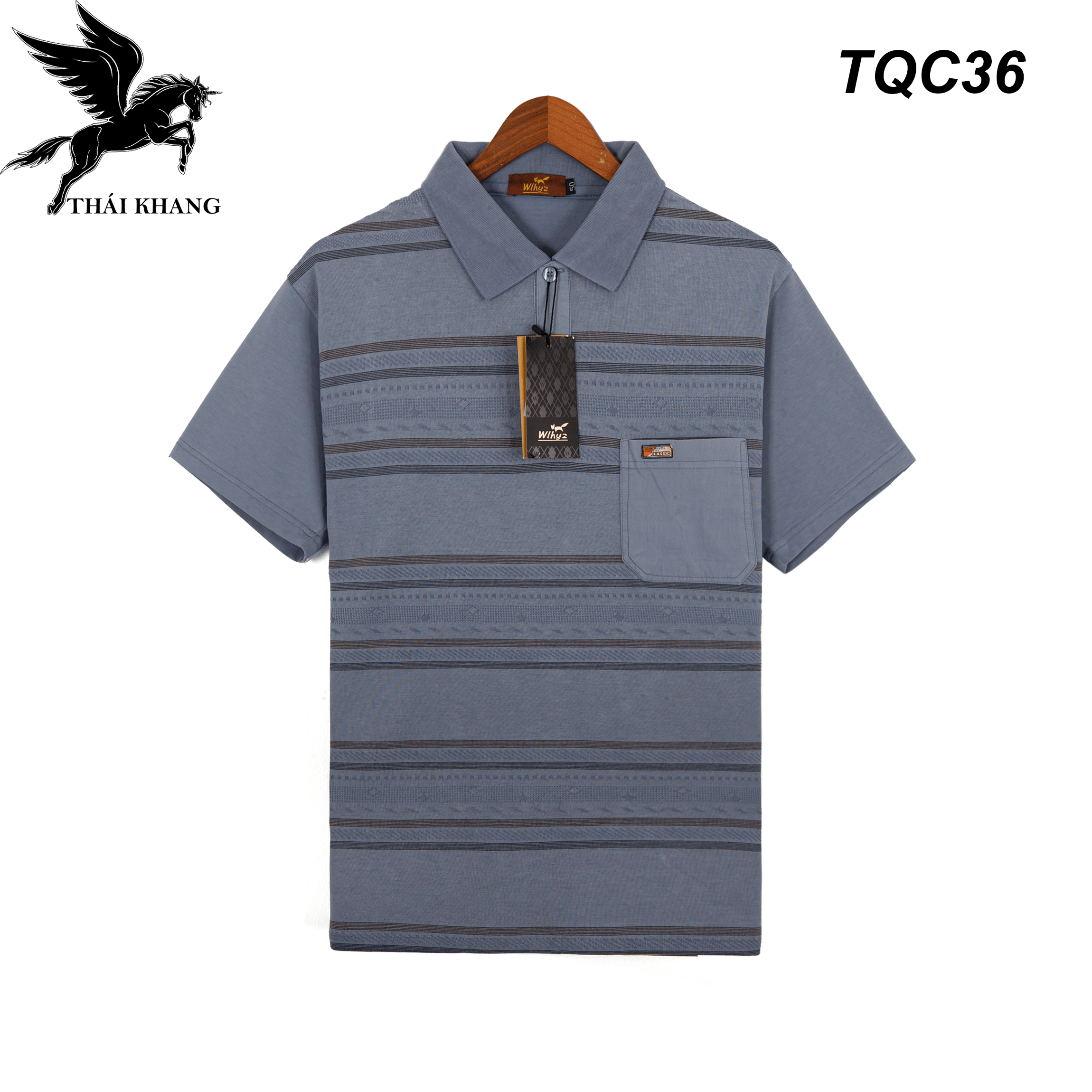 Áo polo nam quảng châu cao cấp LOẠI 1 của Wlhyz loại áo thun nam cổ tàu trung niên form rộng AQC8