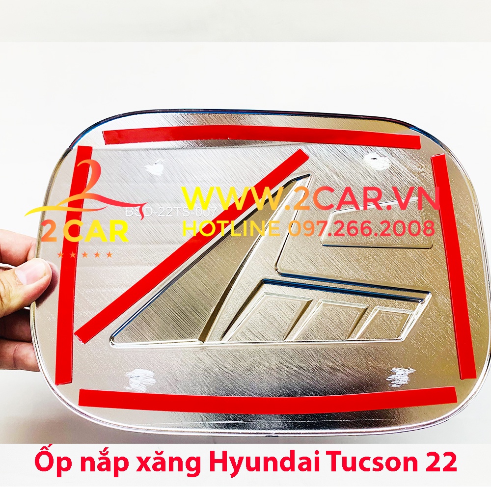 Ốp nắp bình xăng xe Hyundai Tucson 2022 2023 Mạ crom cao cấp