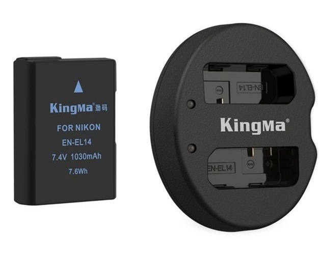 Bộ 2 pin 1 sạc đôi Kingma EN-EL14 hàng chính hãng.