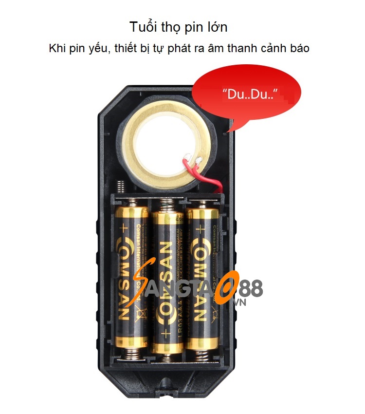 Thiết bị báo động rung mini không dây tích hợp ĐKTX thông minh, còi hú lớn SF22R