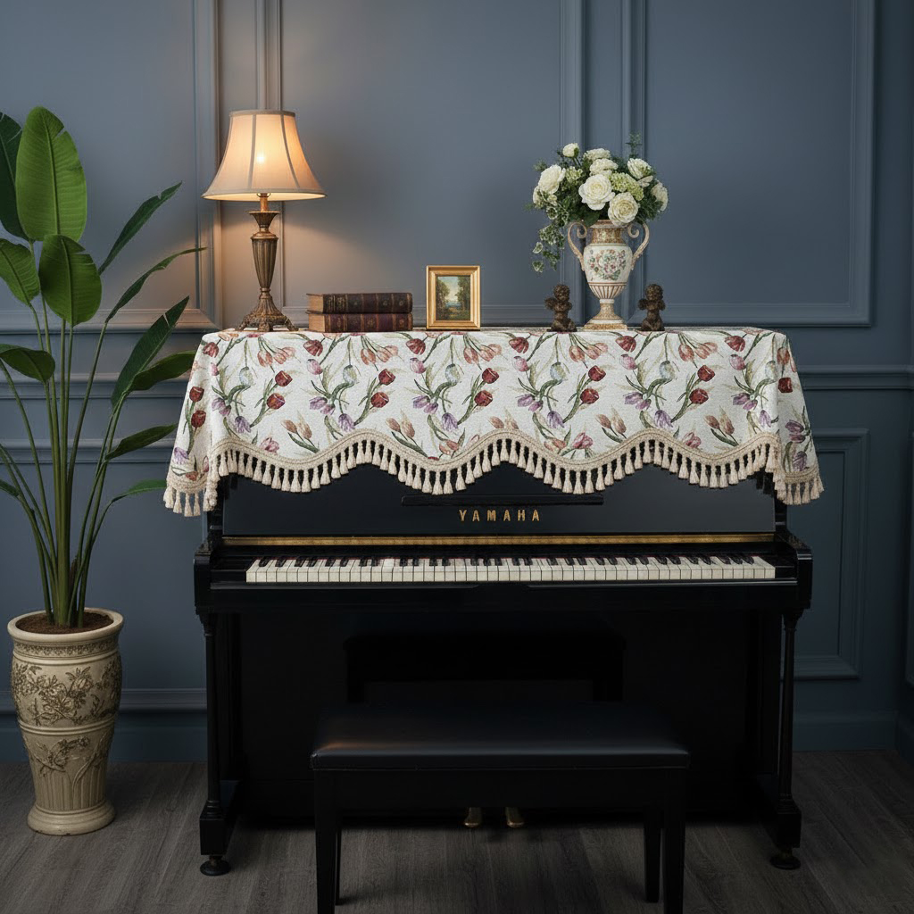 Khăn phủ đàn piano cơ đàn piano điện tử 88 phím sang trọng cổ điển giáng sinh noel năm mới Tết - Hàng chính hãng
