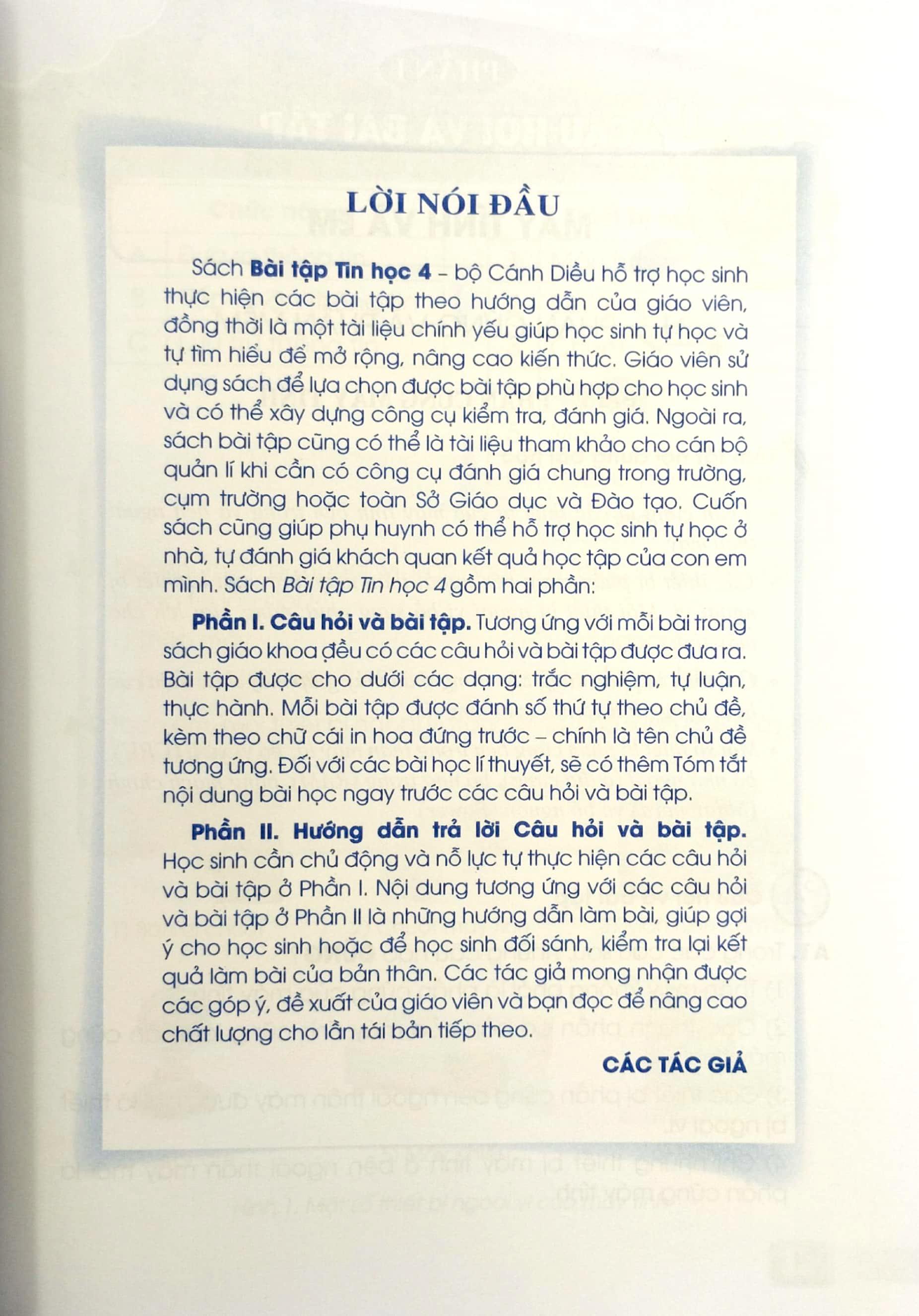 Bài Tập Tin Học 4 (Cánh Diều) (Chuẩn)