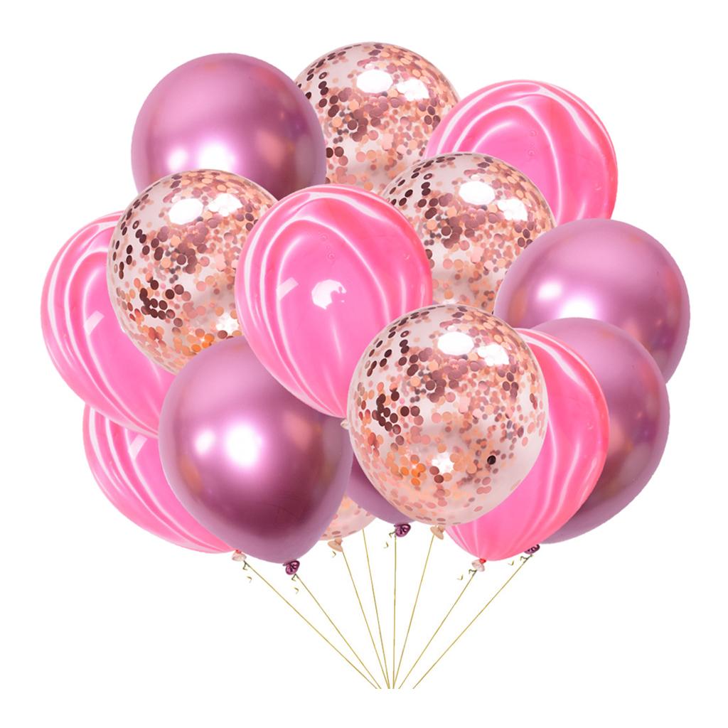 15x Latex Confetti Foil Balloons Wedding Birthday Hen Party Supplies Blue