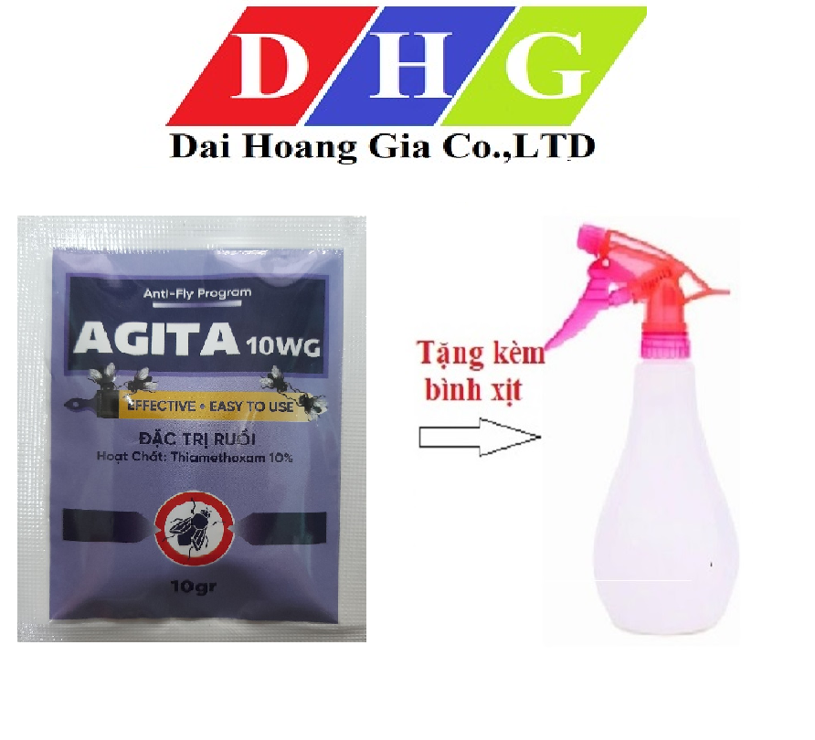 (Ko mùi) Thuốc diệt ruồi Agita 10WP gói 10gr có dẫn dụ tự bay vào chết cho quán ăn, nhà hàng... diện tích nhỏ