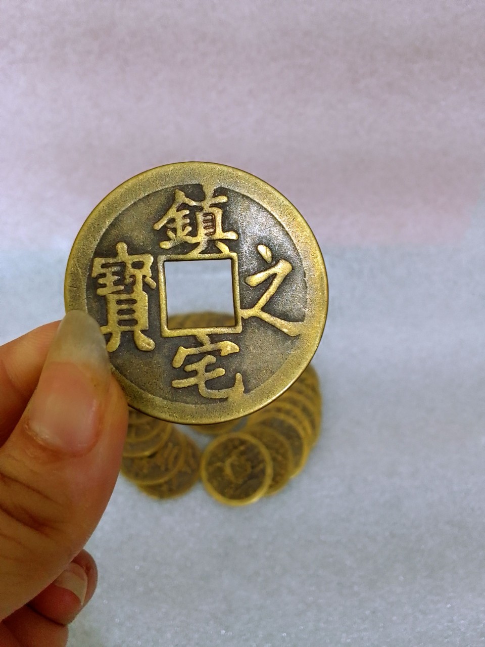 Đồng xu trấn trạch chi bảo, đồng xu bằng đồng, đồng xu phong thủy, đồng xu chiêu tài, đồng tiền xu cổ