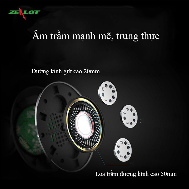 Tai nghe chụp tai bluetooth Zealot headphone kết nối không dây hàng chính hãng