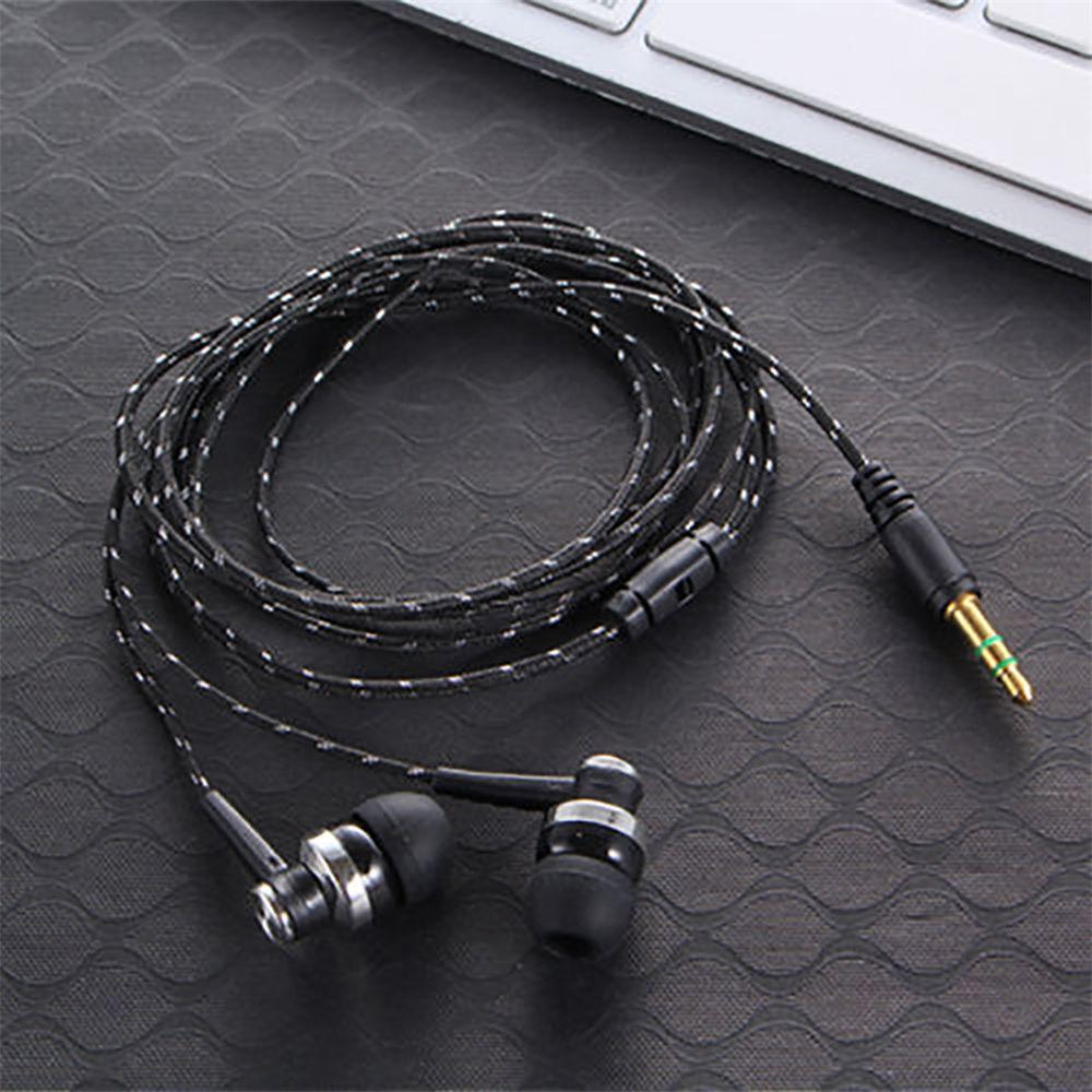Tai nghe có dây chất lượng cao Thương hiệu mới Âm thanh nổi trong tai Cáp dệt kim loại 3,5 mm Tai nghe Tai nghe dành cho máy tính xách tay Quà tặng điện thoại thông minh Headpho Màu sắc: đỏ-B