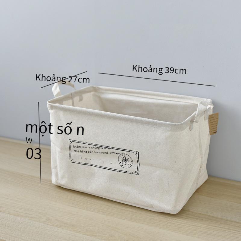 Phong cách mới nhất thương mại điện tử hàng gia dụng lưu trữ tại nhà vải bông và vải lanh giỏ lưu trữ nghệ thuật hộp lưu trữ máy tính để bàn Pháp 4 phong cách