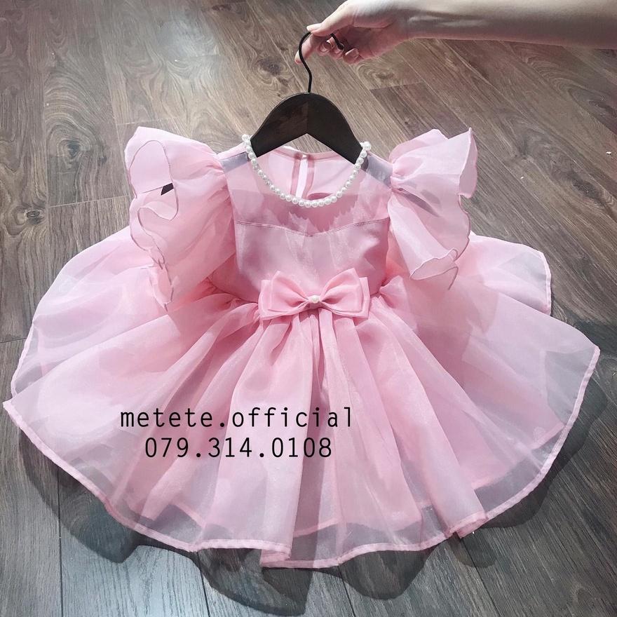 Váy đầm công chúa thiết kế cho bé gái tay bồng xòe - Mẹ Tê Tê