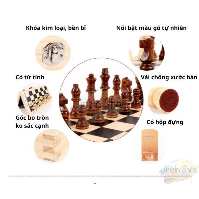 Bộ cờ vua nam châm bằng gỗ cao cấp size 39cm