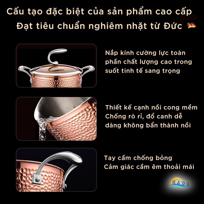 Nồi Inox Bếp Từ 304 3 Đáy Cao Cấp 16cm Đạt Chất Lượng Đức HADU