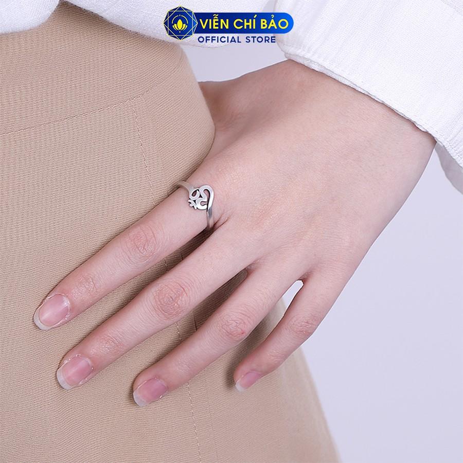 Nhẫn bạc nữ Chủng tử chữ Om lục tự chất liệu bạc Thái 925 thời trang phụ kiện trang sức nữ Viễn Chí Bảo N000478