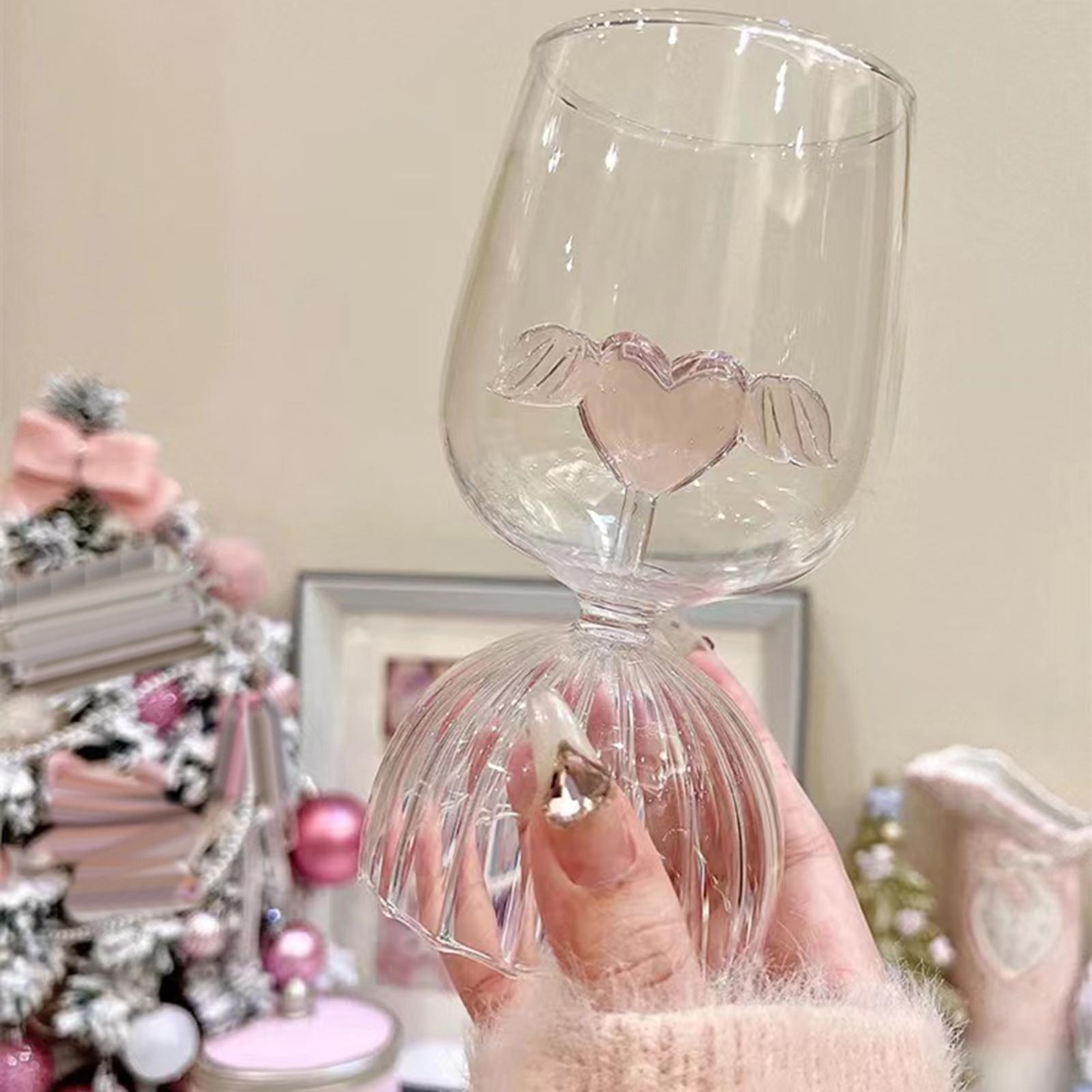 Transparent Wine Glasses Shape Statue for Christmas Birthday
