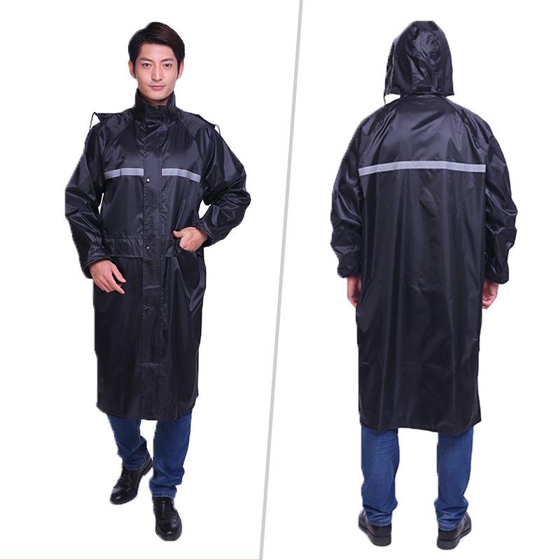 Phong cách mới nhất đi bộ đường dài ngoài trời áo mưa một mảnh bảo hiểm lao động người lớn công trường xây dựng áo gió phản quang hai lớp phong cách áo mưa khẩn cấp dài
