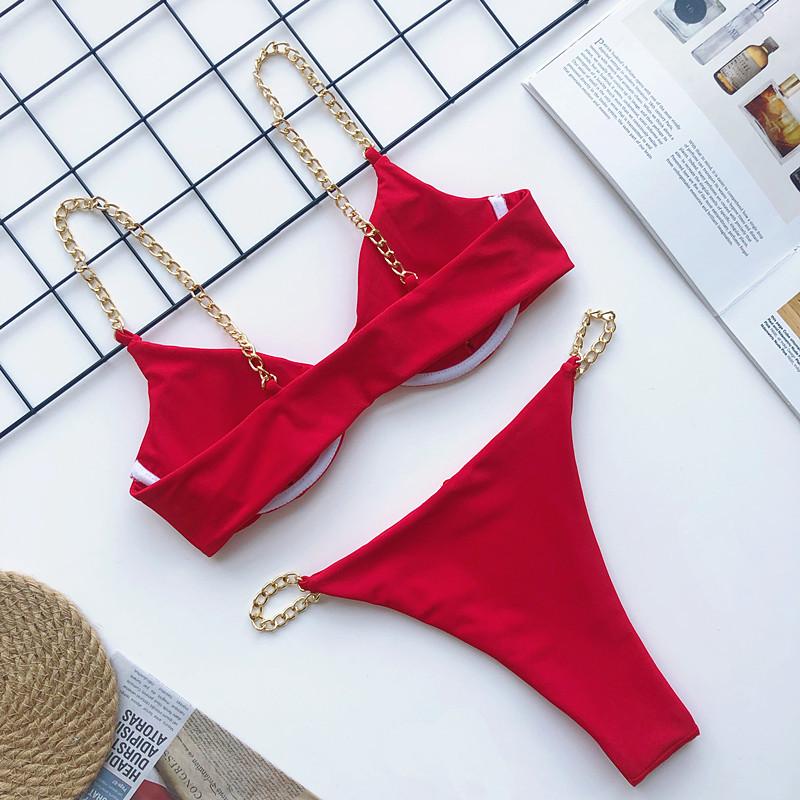 Bikini Gợi Cảm Nữ ĐầM Chắc Chắn Bikini Bộ Đẩy Lên Đồ Bơi Eo Thấp Tắm Biển Phù Hợp Mặc Đi Biển 2021 Mới Bơi dành Cho Nữ