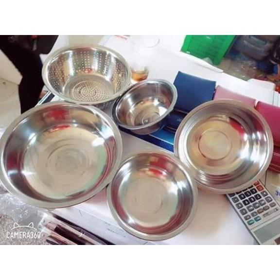 Sét rổ chậu inox 5 món
