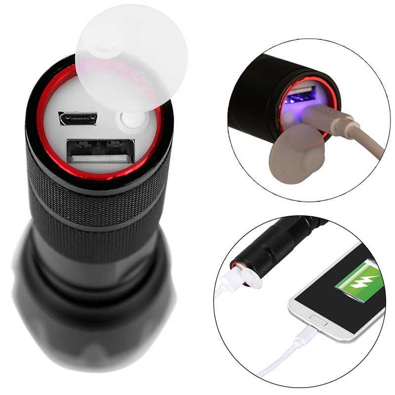 Đèn pin chiến thuật ngoài trời CREE T6 LED cầm tay 5Modes USB có thể sạc lại