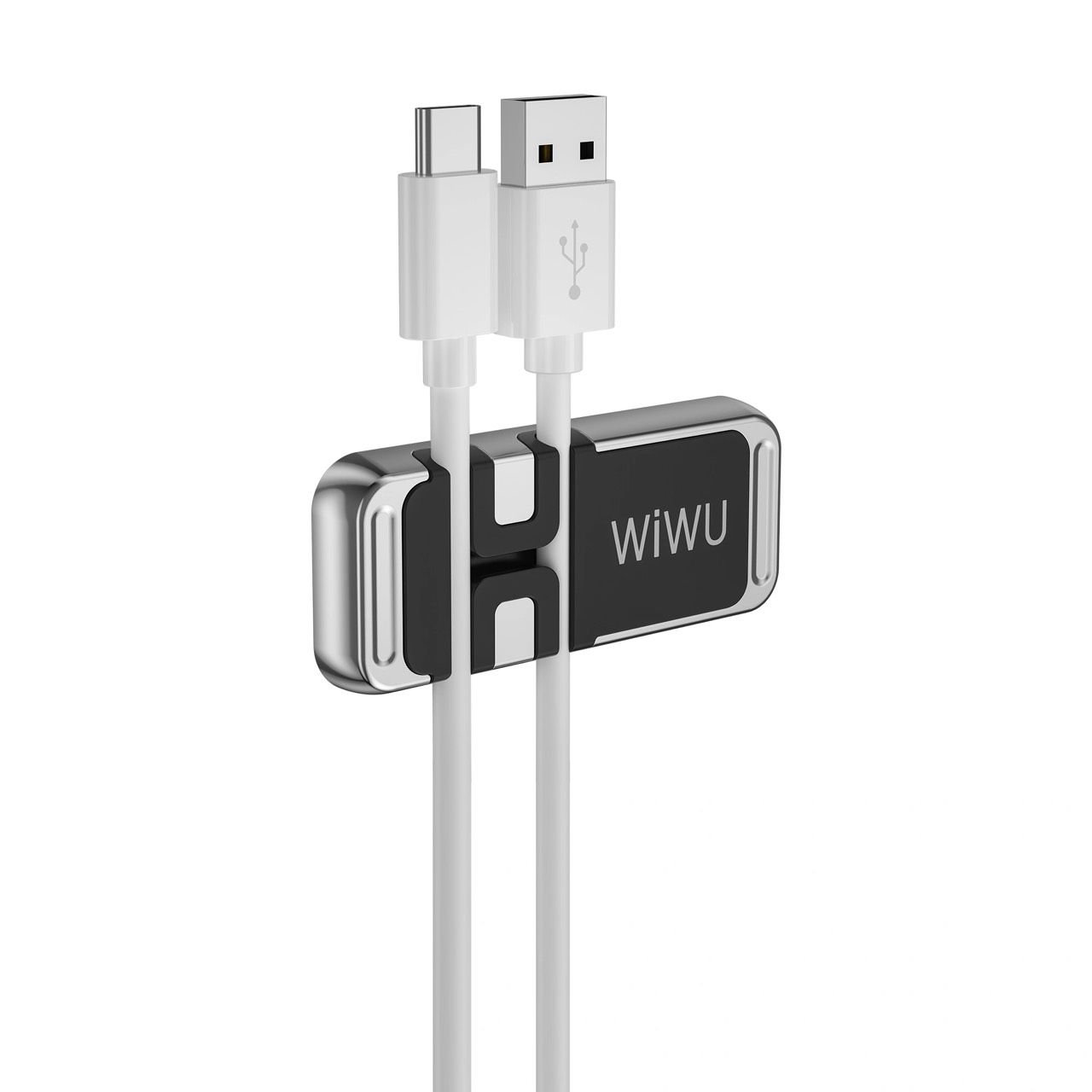 Giá đỡ WiWU USB Cable Organizer Cord Clips Holder kẹp dây sạc CH011 trên ô tô làm bằng hợp kim kẽm - Hàng chính hãng