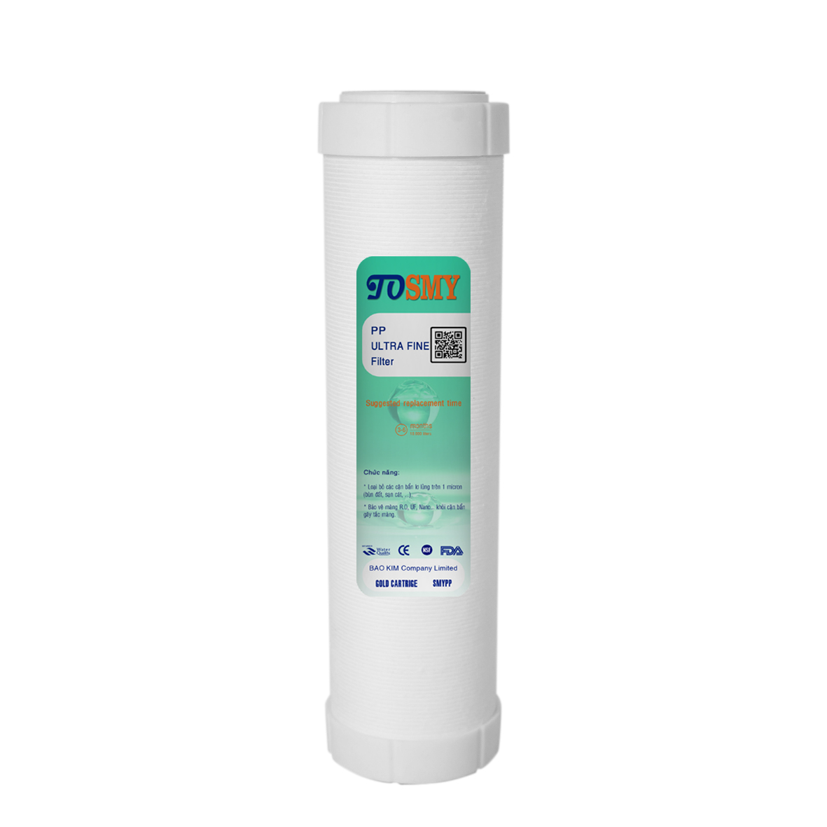Lõi lọc nước 10 inch SMY - Bộ 4 lõi  lọc (02 lõi số ULTRA FINE, 01 lõi số 2, 01 lõi số 3)