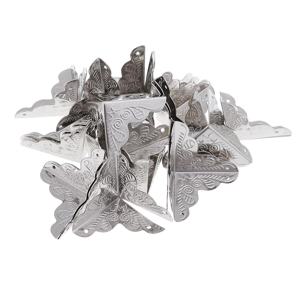 20 Pieces Metal Corners Antique Wooden Jewelry Gift Box Corner Protector Guard DIY Scrapbooking Albums & Refill Album Corner Protectors